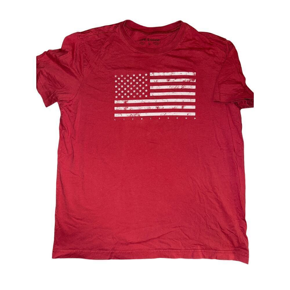 "LIFE IS GOOD" Patriotic shirt size Large L